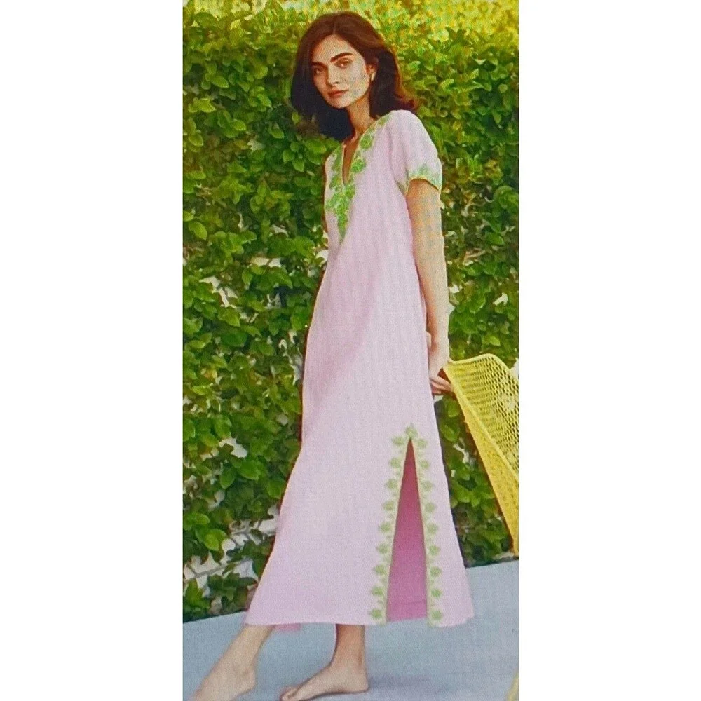 ariella linen maxi dress ARIELLA LINEN MAXI DRESS, CONCH SHELL PINK